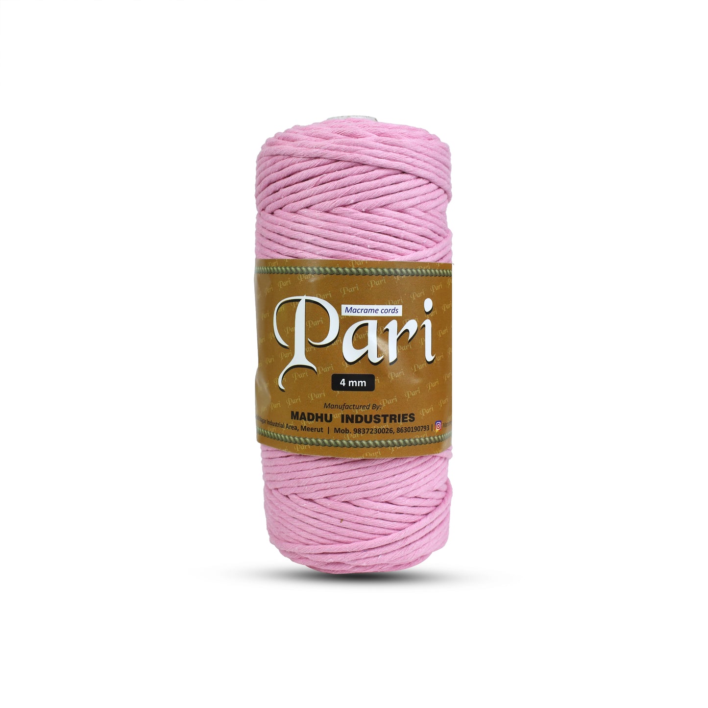 4mm Single Strand | Bubble Gum Pink | 150 Metres | 1kg Spool | Cotton  | No 26