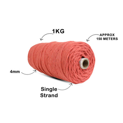 4mm Single Strand | Rust | 150 Metres | 1kg Spool | Cotton  |No 28