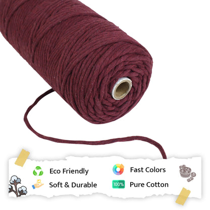 4mm Single Strand | Wine | 150 Metres | 1kg Spool | Cotton  |No 29
