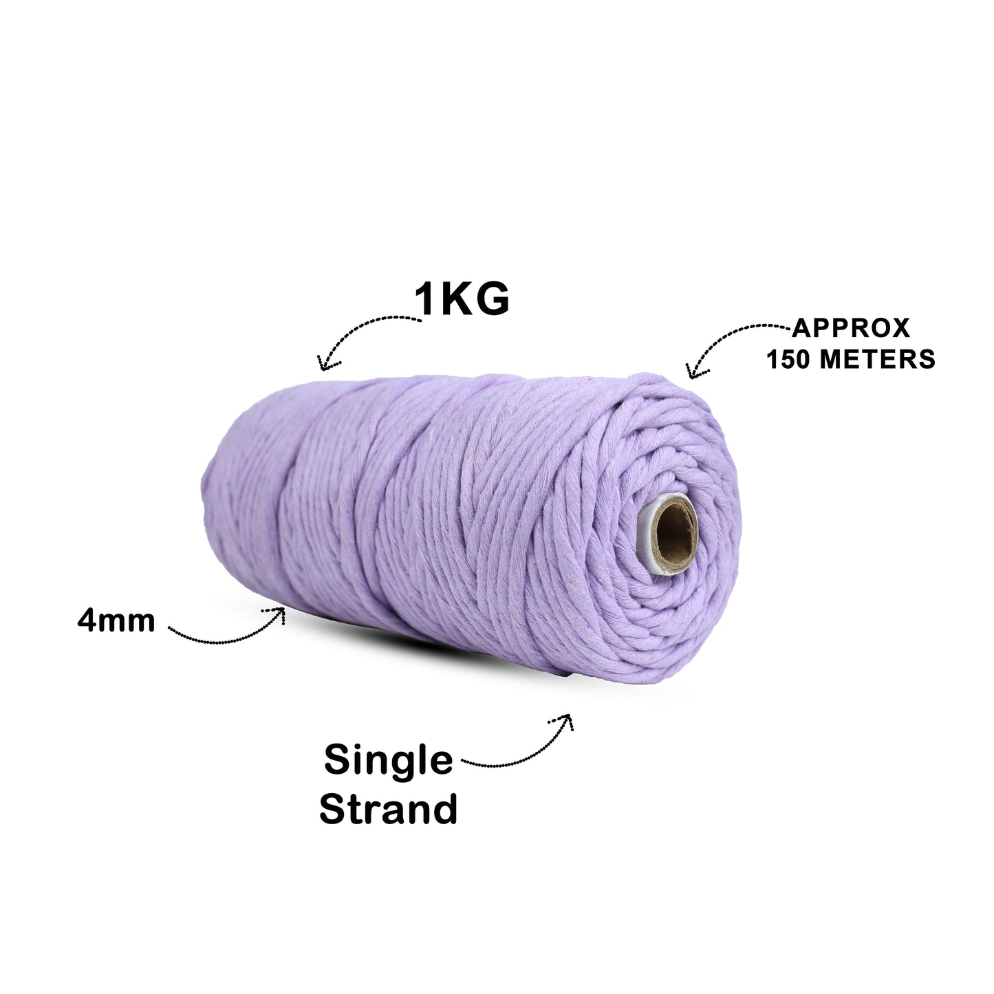 4mm Single Strand | Lavender | 150 Metres | 1kg Spool | Cotton  |No 31