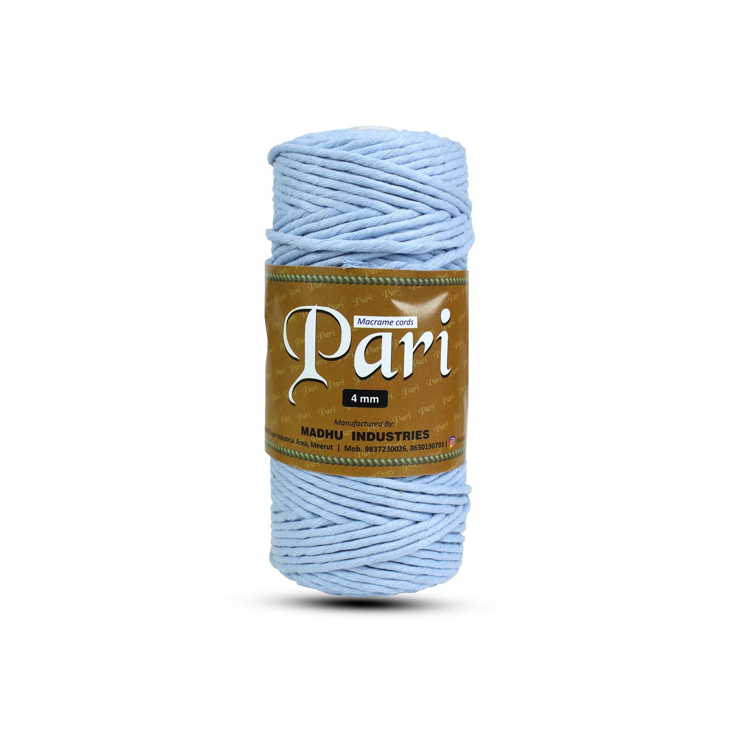 4mm Single Strand | Ice Blue | 150 Metres | 1kg Spool | Cotton  |No 32