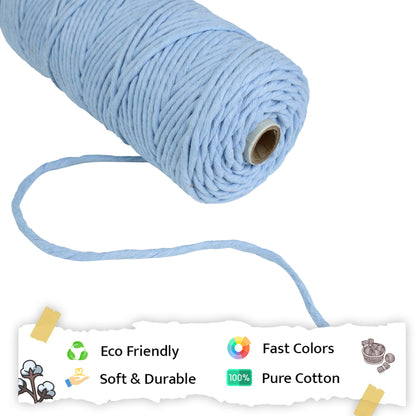 4mm Single Strand | Ice Blue | 150 Metres | 1kg Spool | Cotton  |No 32