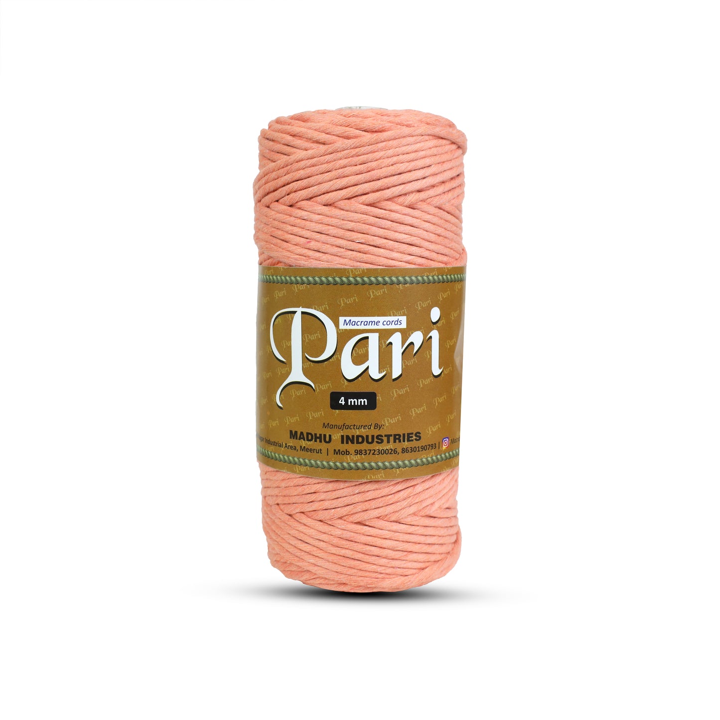 4mm Single Strand | Pastel Orange | 150 Metres | 1kg Spool | Cotton  |No 34