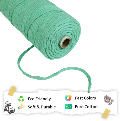 4mm Single Strand | Mint Green | 150 Metres | 1kg Spool | Cotton  |No 35