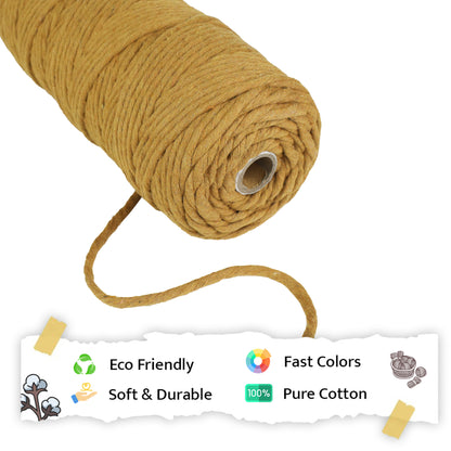 4mm Single Strand | Golden Mustard | 150 Metres | 1kg Spool | Cotton  |No 37