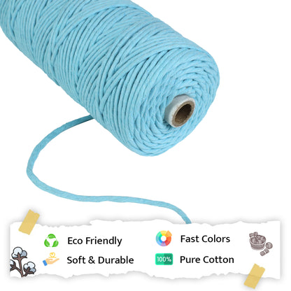 4mm Single Strand | Aqua Blue | 150 Metres | 1kg Spool | Cotton  | No 40