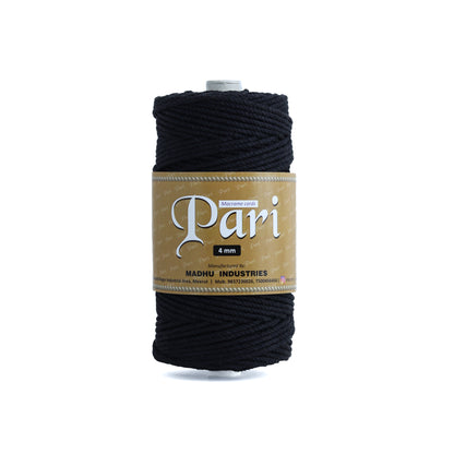 4mm Twisted (3Ply) | Black | 150 Metres | 1kg Spool | Cotton | No 01