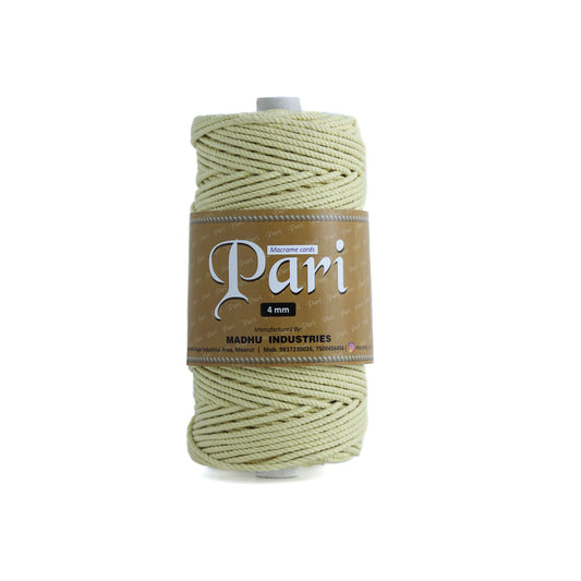 4mm Twisted (3Ply) | Light Yellow | 150 Metres | 1kg Spool | Cotton | No 09