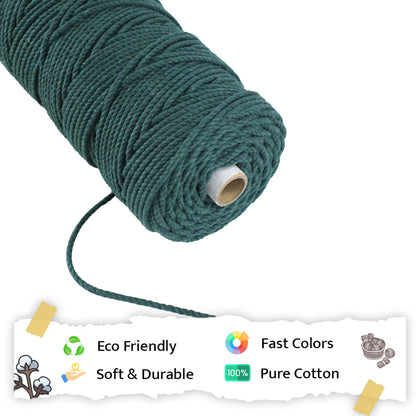 4mm Twisted (3Ply) | Forrest Green | 150 Metres | 1kg Spool | Cotton | No 10