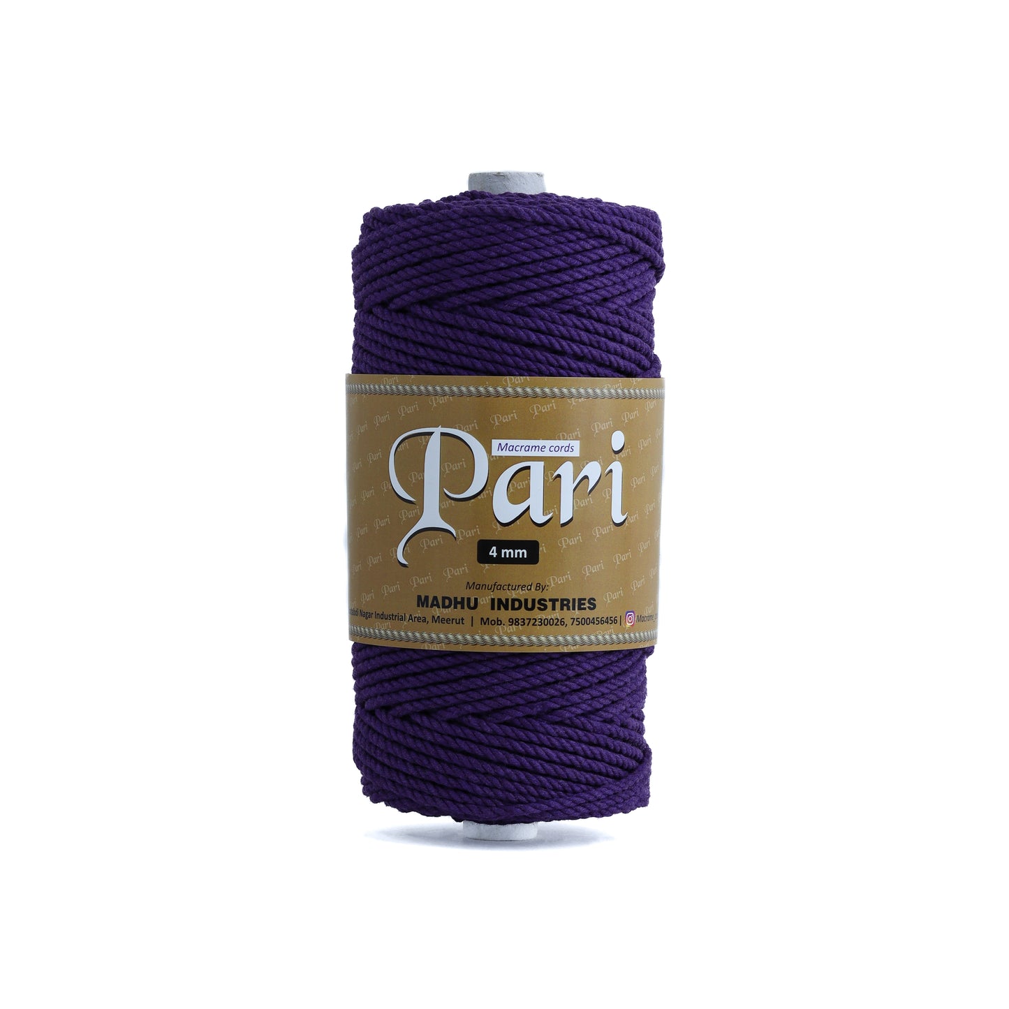 4mm Twisted (3Ply) | Violet | 150 Metres | 1kg Spool | Cotton | No 21