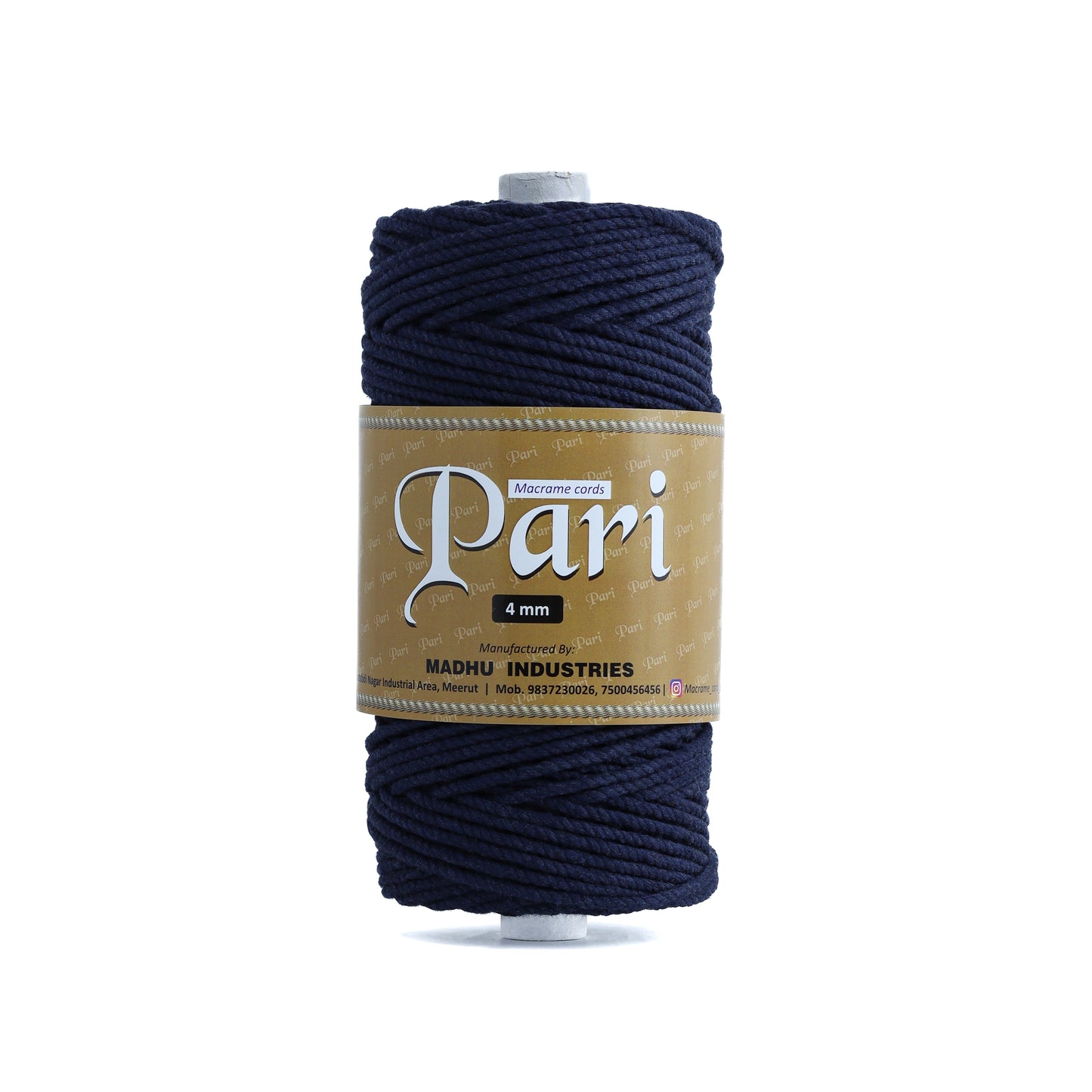 4mm Twisted (3Ply) | Dark Blue | 150 Metres | 1kg Spool | Cotton | No 27