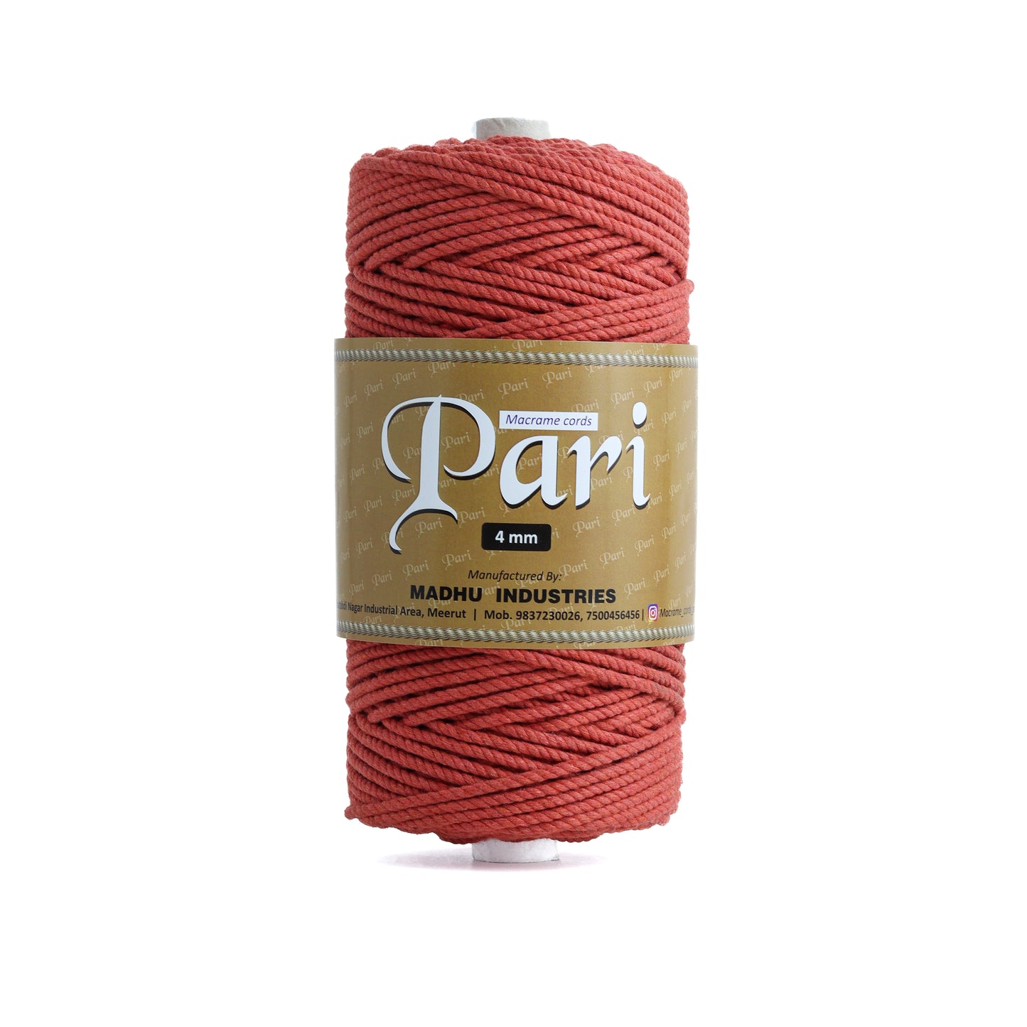 4mm Twisted (3Ply) | Rust | 150 Metres | 1kg Spool | Cotton | No 28