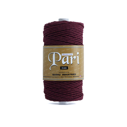 4mm Twisted (3Ply) | Wine | 150 Metres | 1kg Spool | Cotton | No 29