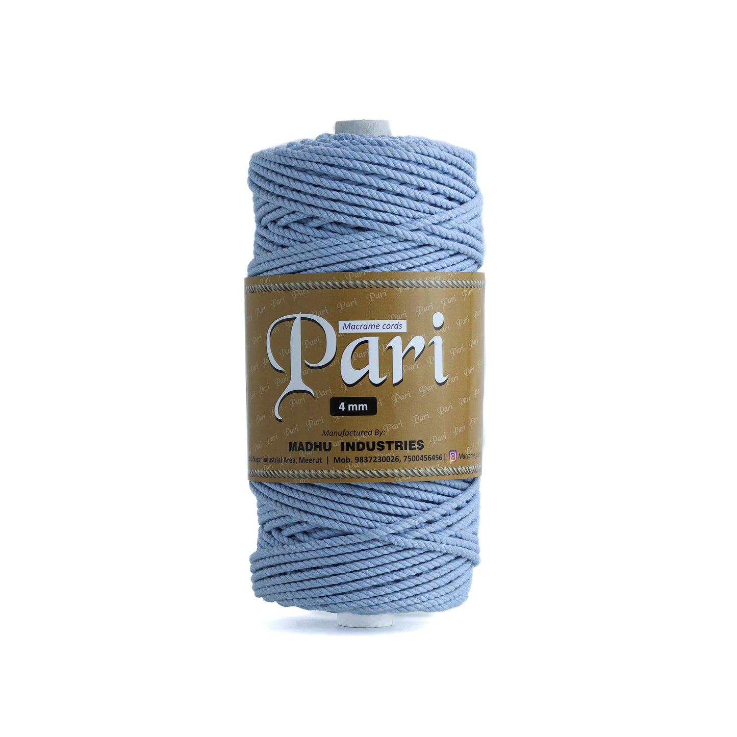 4mm Twisted (3Ply) | Ice Blue | 150 Metres | 1kg Spool | Cotton | No 32