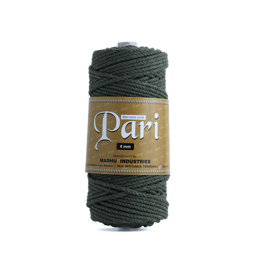 4mm Twisted (3Ply) | Army Green | 150 Metres | 1kg Spool | Cotton | No 38