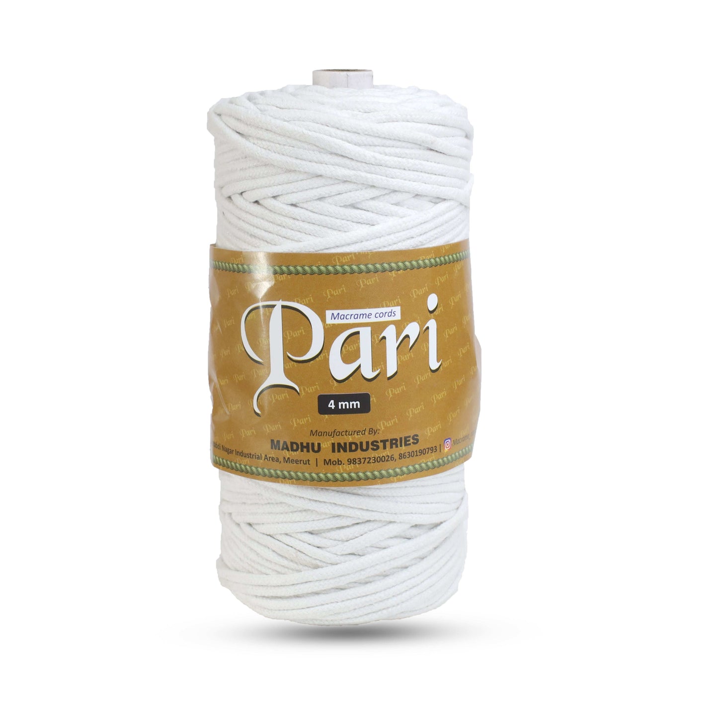 4mm Braided | Pure White | 140 Meters | 1Kg Spool | Cotton | No 03