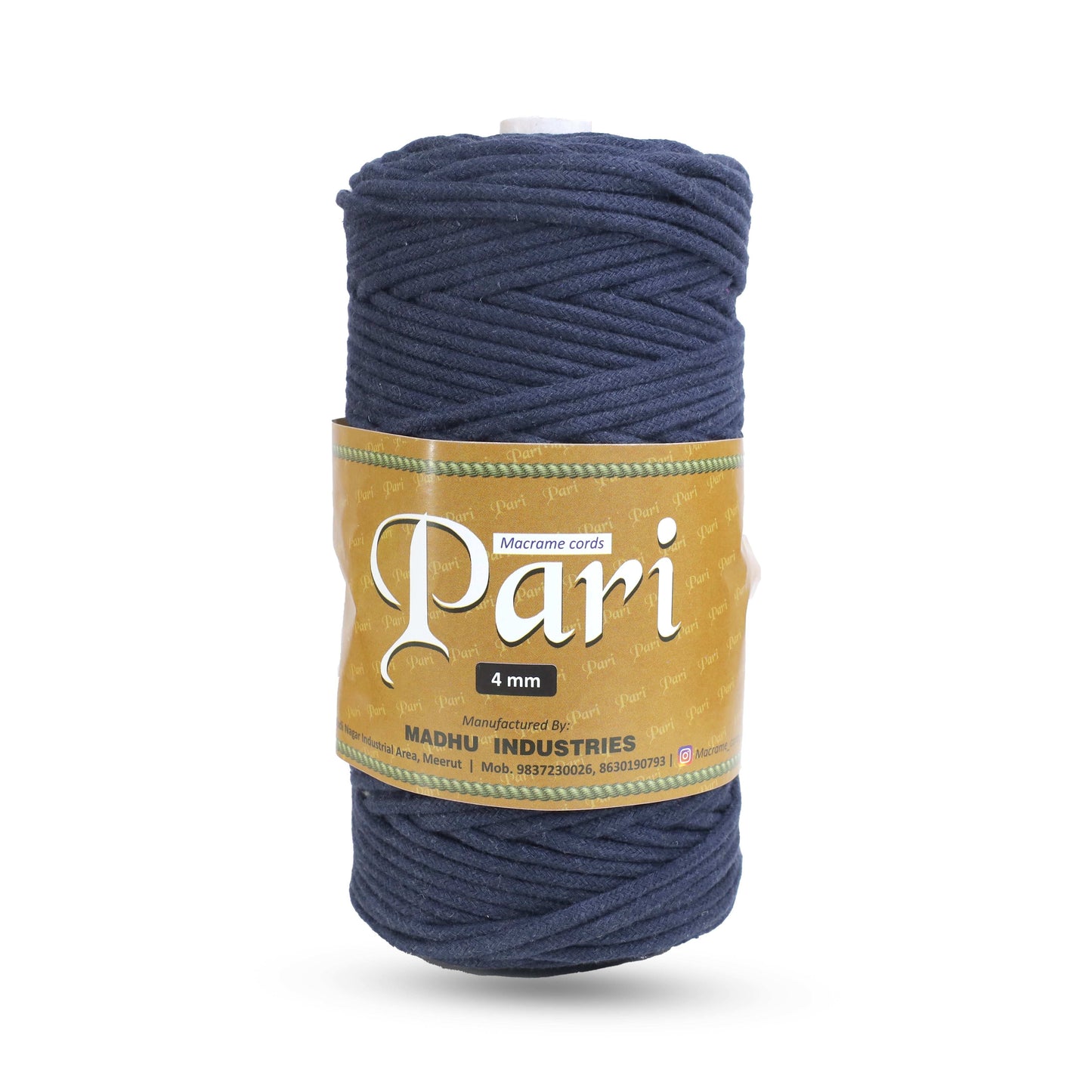 4mm Braided | Dark Blue | 140 Meters | 1Kg Spool | Cotton | No 27