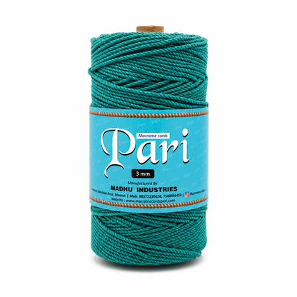 3mm Twisted (3Ply) | Sea Green | 200 - 250 Metres | 1kg Spool | Cotton | No 12