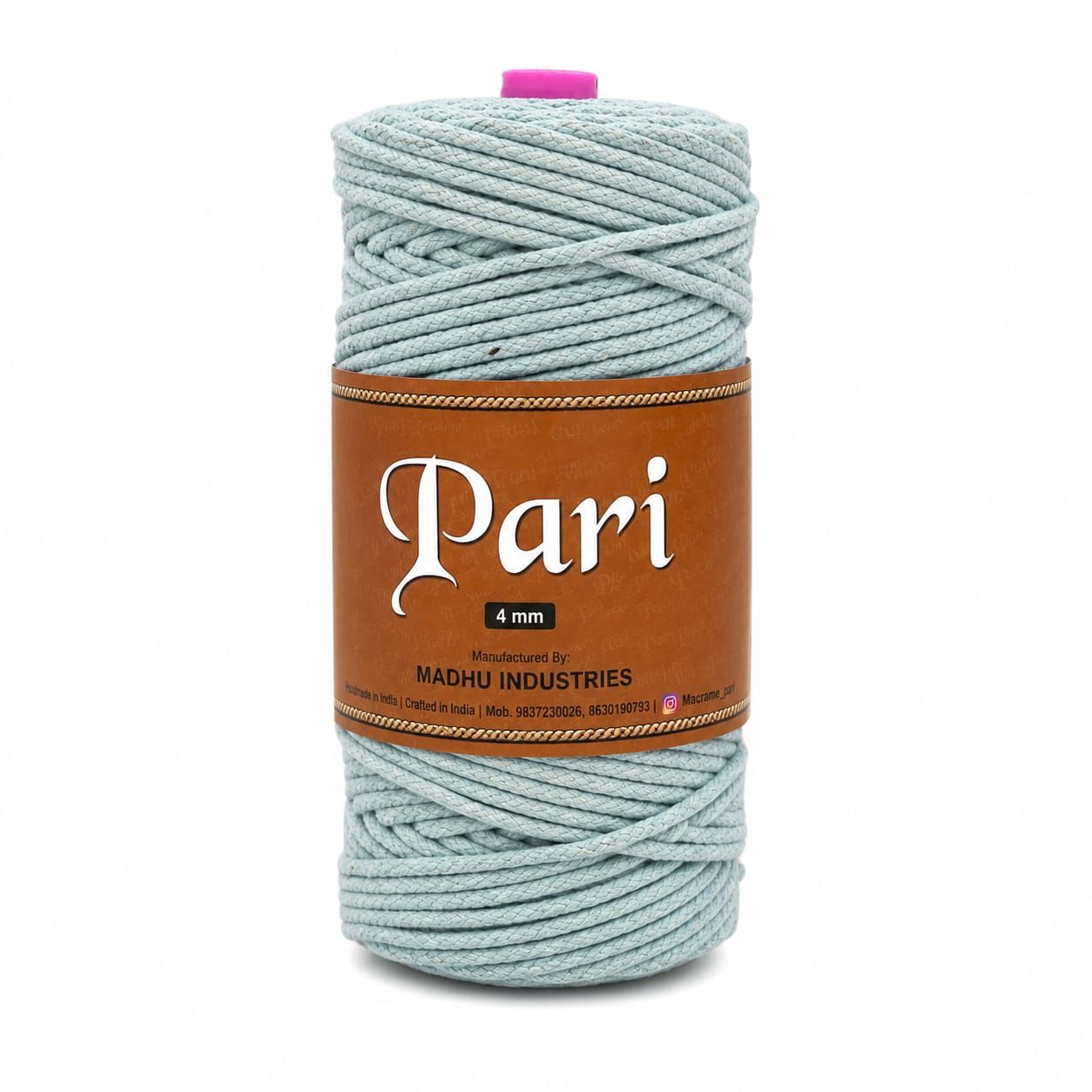 4mm knitted |Aqua Blue| 150 meters| 1Kg Spool| Cotton