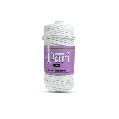 5mm Braided | Pure White | Approx 100 Metres | 1kg Spool | Cotton | No 03