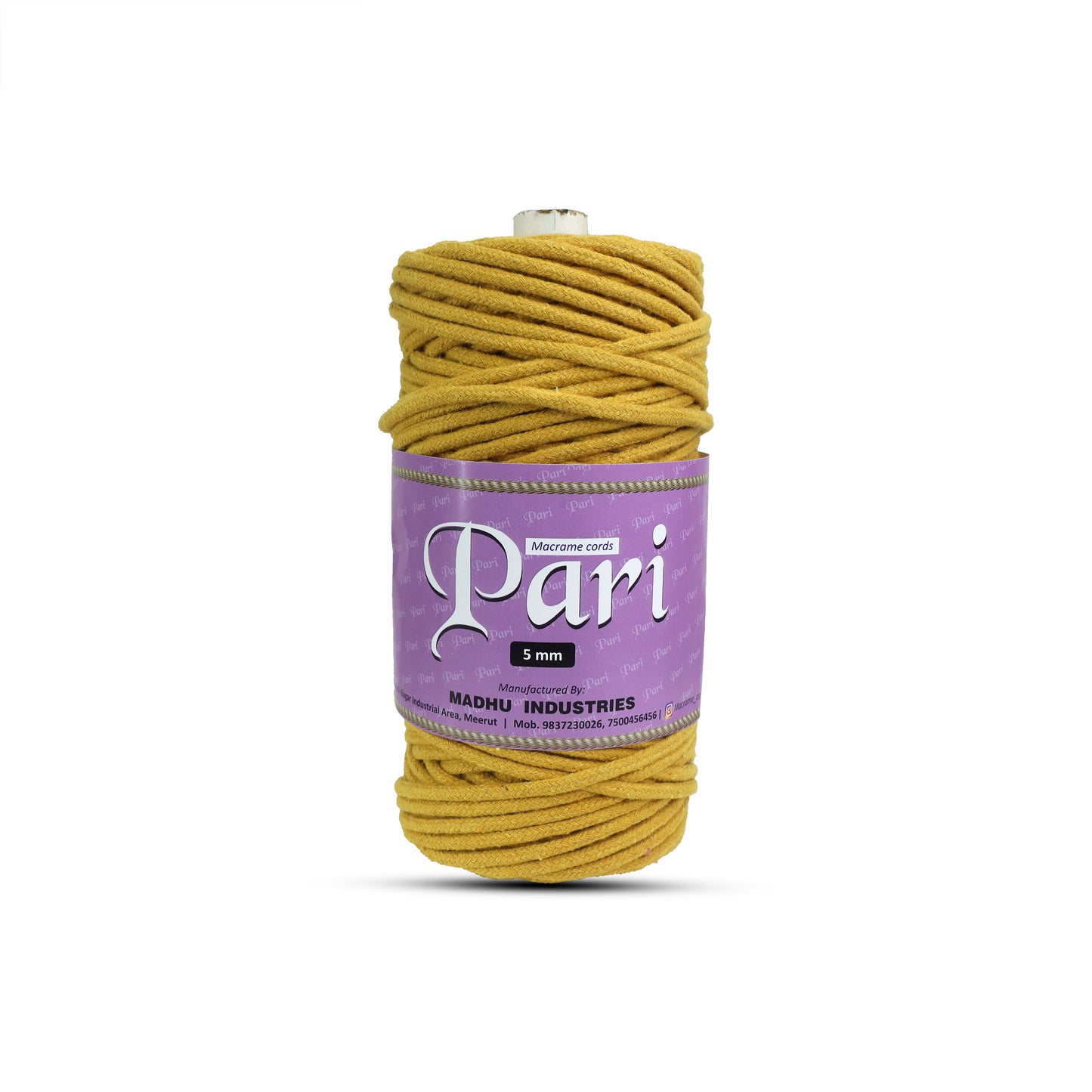 5mm Braided | Mustard | Approx 100 Metres | 1kg Spool | Cotton | No 07