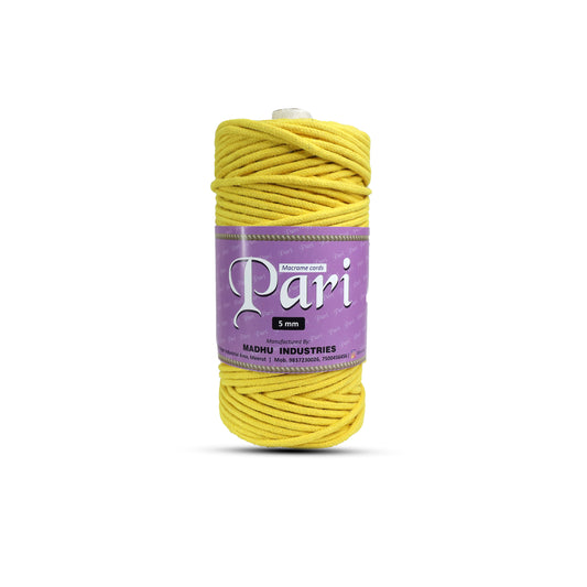 5mm Braided | Yellow | Approx 100 Metres | 1kg Spool | Cotton | No 08