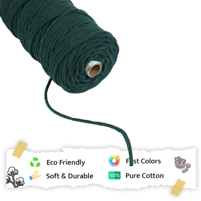 5mm Braided | Forrest Green | Approx 100 Metres | 1kg Spool | Cotton | No 10