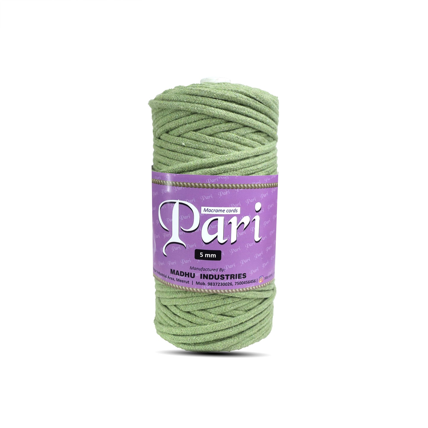 5mm Braided | Olive Green | Approx 100 Metres | 1kg Spool | Cotton | No 14