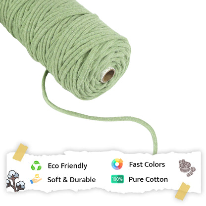 5mm Braided | Olive Green | Approx 100 Metres | 1kg Spool | Cotton | No 14