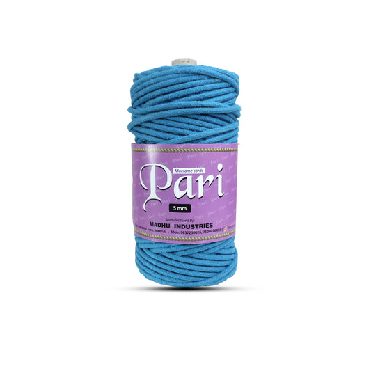 5mm Braided | Bright Blue | Approx 100 Metres | 1kg Spool | Cotton | No 22