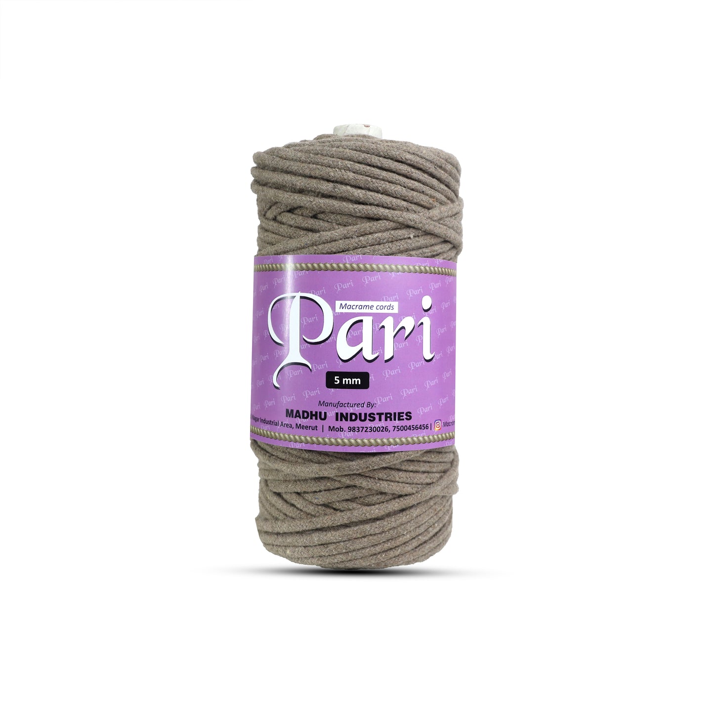 5mm Braided | Mud Color | Approx 100 Metres | 1kg Spool | Cotton | No 23