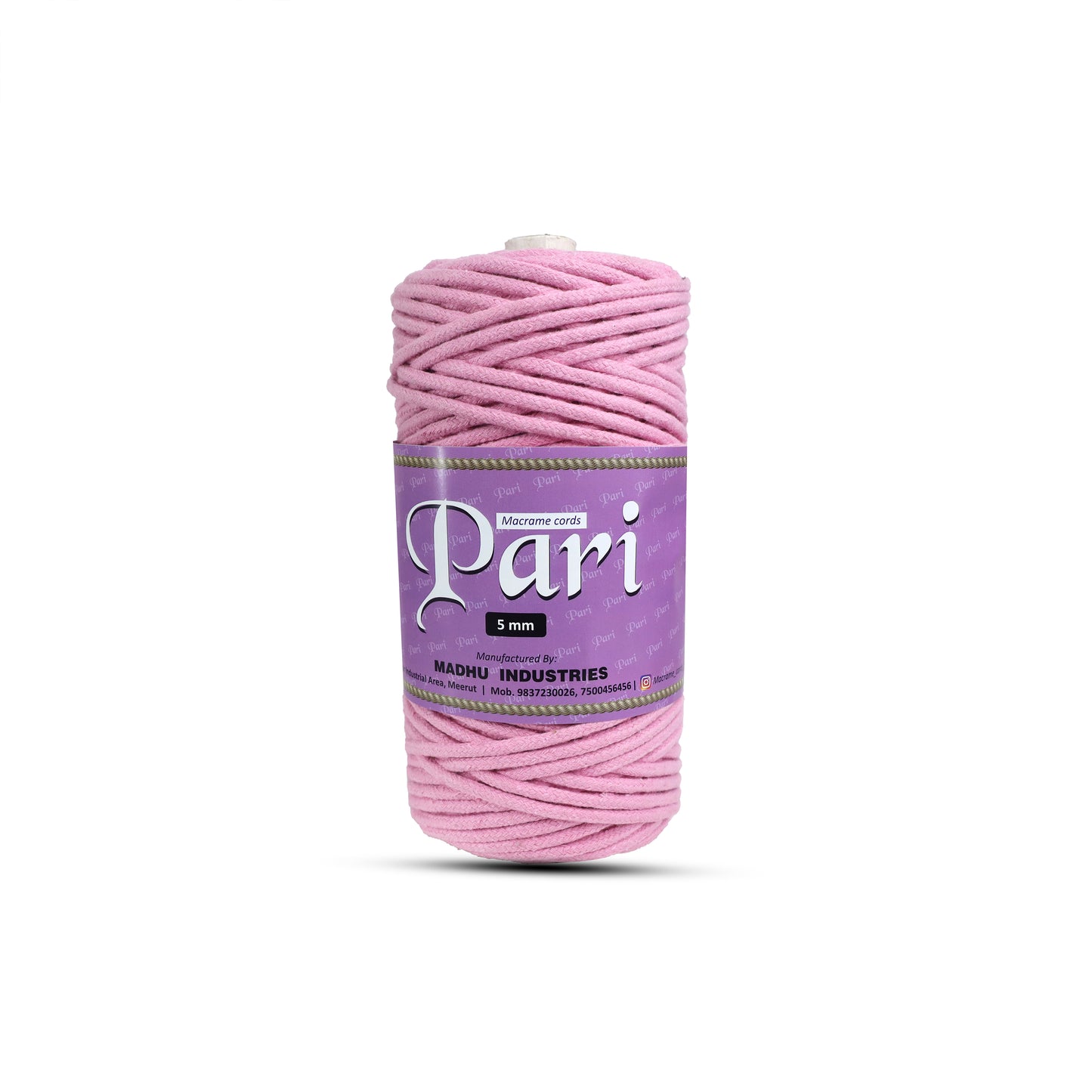 5mm Braided | Bubble Gum Pink | Approx 100 Metres | 1kg Spool | Cotton | No 26