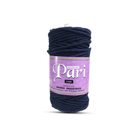 5mm Braided | Dark Blue | Approx 100 Metres | 1kg Spool | Cotton | No 27