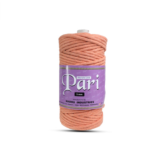 5mm Braided | Pastel Orange | Approx 100 Metres | 1kg Spool | Cotton | No 34