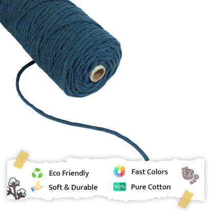 5mm Braided | Teal Blue | Approx 100 Metres | 1kg Spool | Cotton | No 39