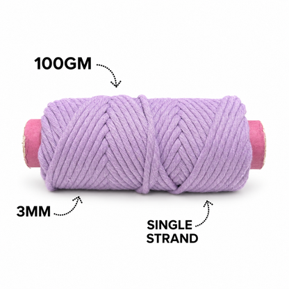 3mm Single Strand | 5 Random Colour Pack |100gm Spool | Cotton
