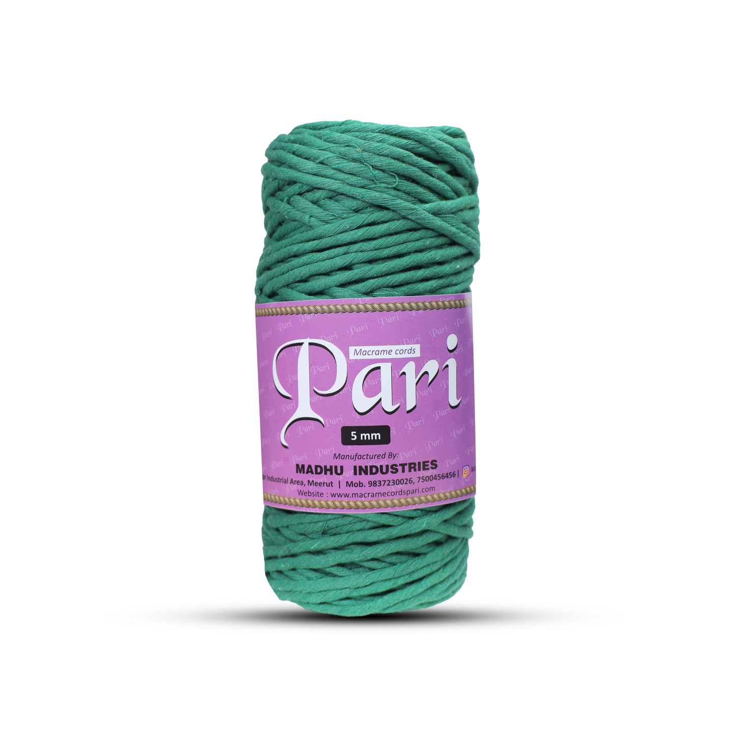 5mm Single Strand | Green | Approx 100 Metres | 1kg Spool | Cotton | No 11