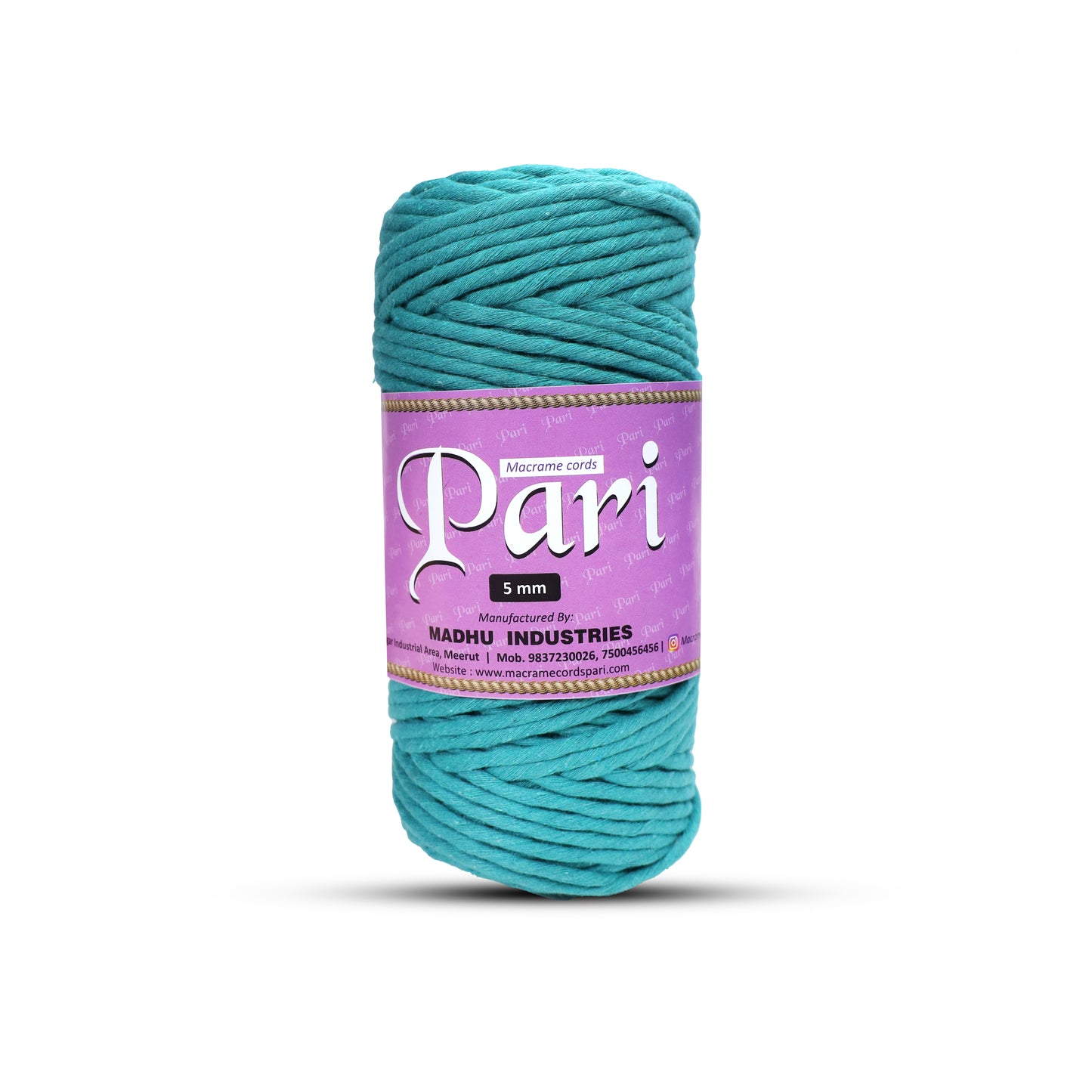 5mm Single Strand | Sea Green | Approx 100 Metres | 1kg Spool | Cotton | No 12