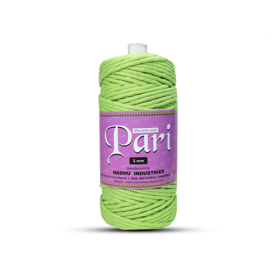 5mm Single Strand | Parrot Green | Approx 100 Metres | 1kg Spool | Cotton | No 13