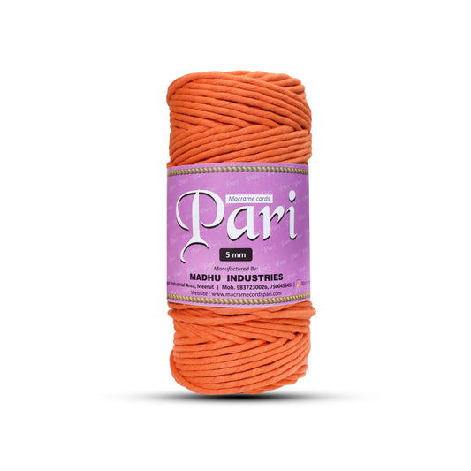 5mm Single Strand | Orange | Approx 100 Metres | 1kg Spool | Cotton | No 19