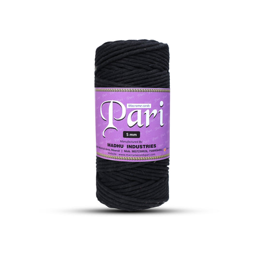 5mm Single Strand | Black | Approx 100 Metres | 1kg Spool | Cotton | No 01