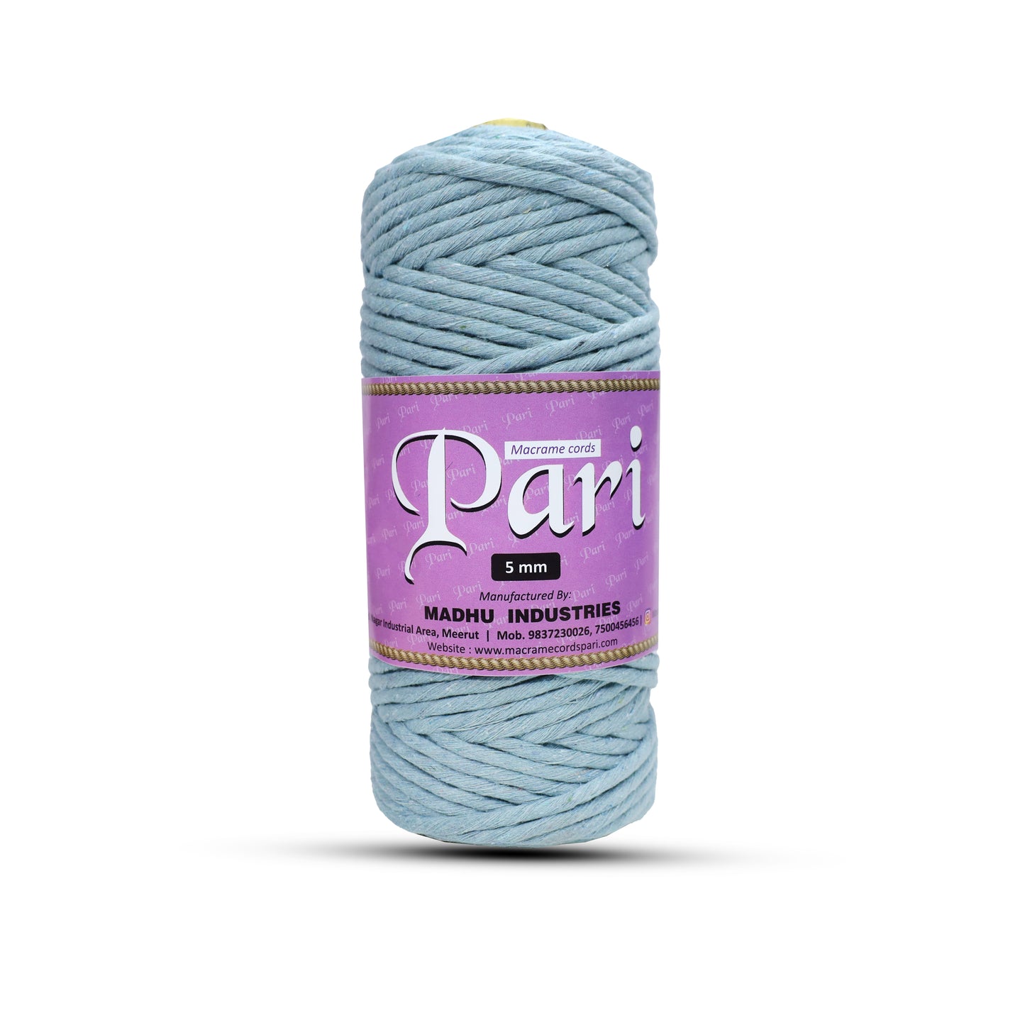 5mm Single Strand | Mint Blue | Approx 100 Metres | 1kg Spool | Cotton | No 25