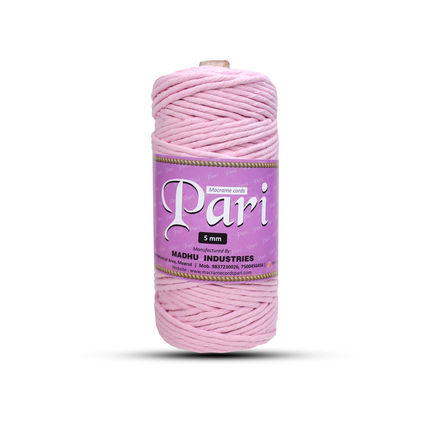 5mm Single Strand | Bubble Gum Pink | Approx 100 Metres | 1kg Spool | Cotton | No 26
