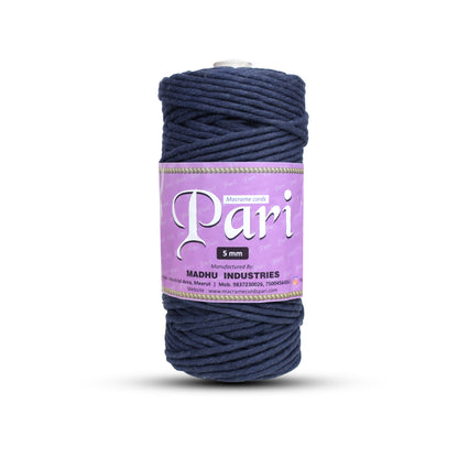5mm Single Strand | Dark Blue | Approx 100 Metres | 1kg Spool | Cotton | No 27