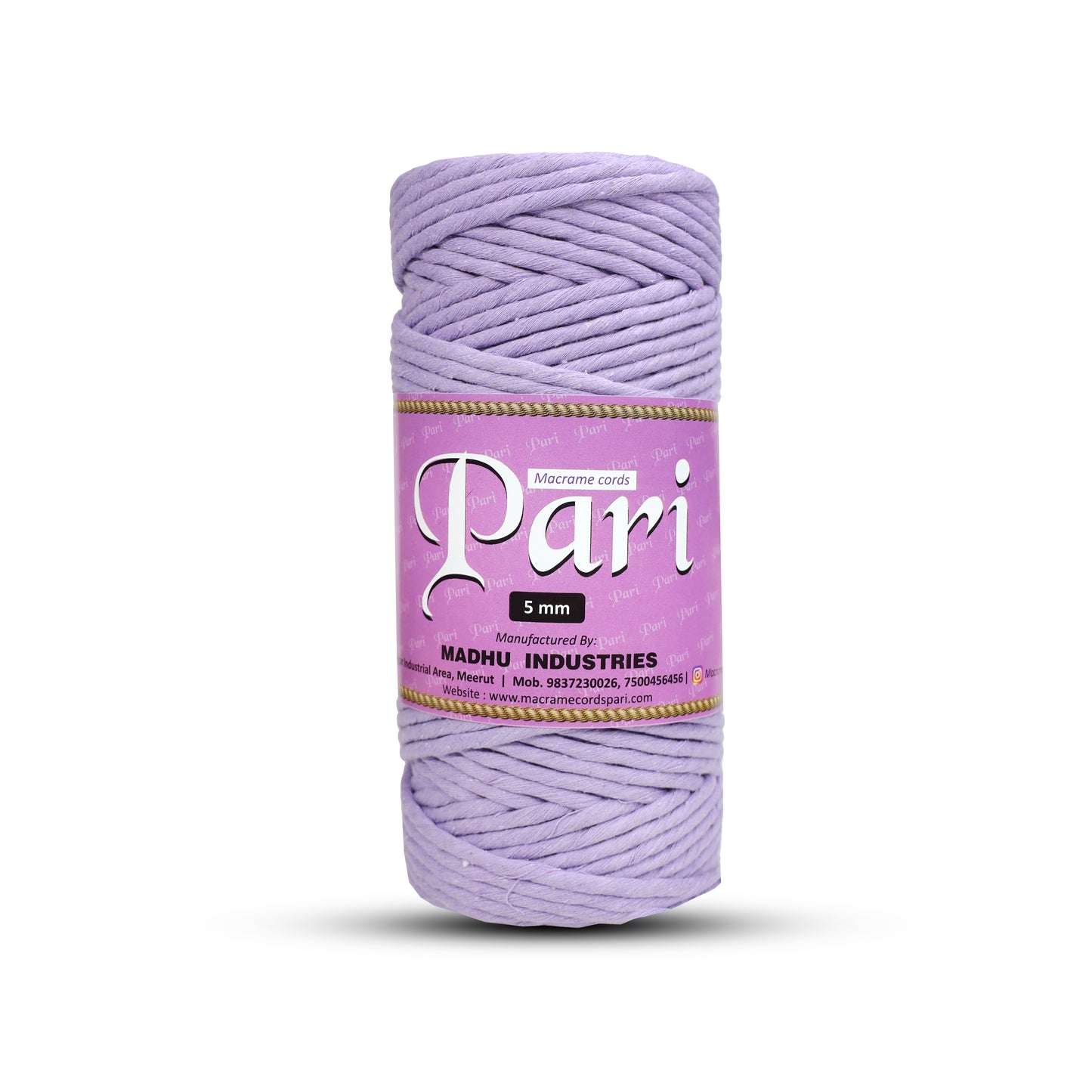 5mm Single Strand | Lavender | Approx 100 Metres | 1kg Spool | Cotton | No 31