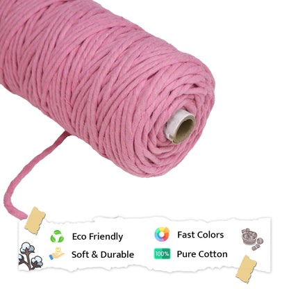 5mm Single Strand | Bright Pink | Approx 100 Metres | 1kg Spool | Cotton | No 33