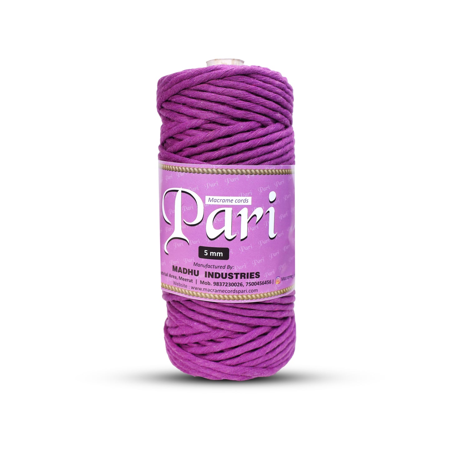 5mm Single Strand | Reddish Purple | Approx 100 Metres | 1kg Spool | Cotton | No 36