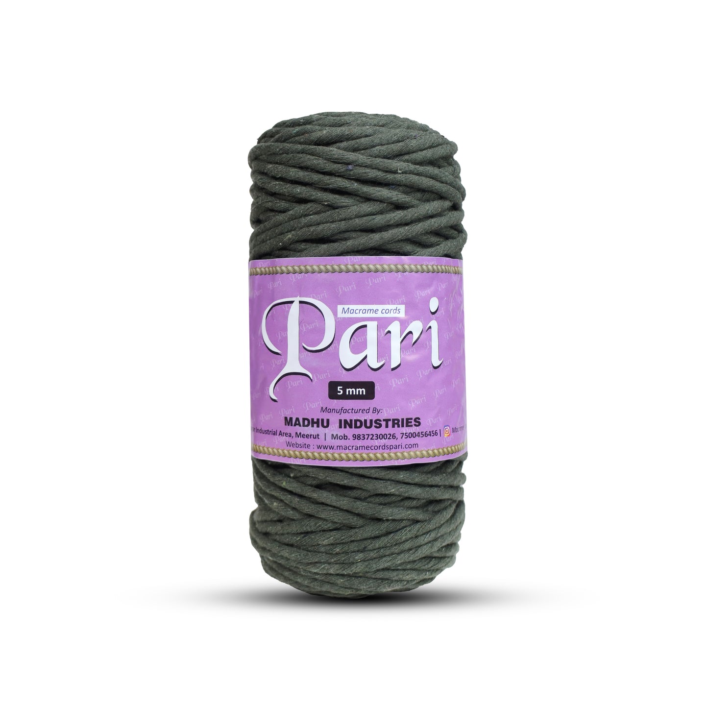 5mm Single Strand | Army Green | Approx 100 Metres | 1kg Spool | Cotton | No 38