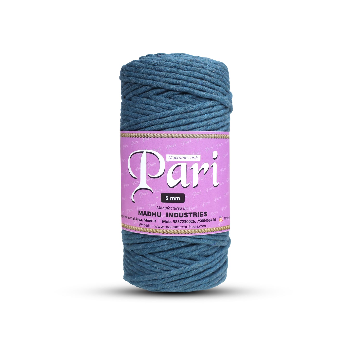 5mm Single Strand | Teal Blue | Approx 100 Metres | 1kg Spool | Cotton | No 39