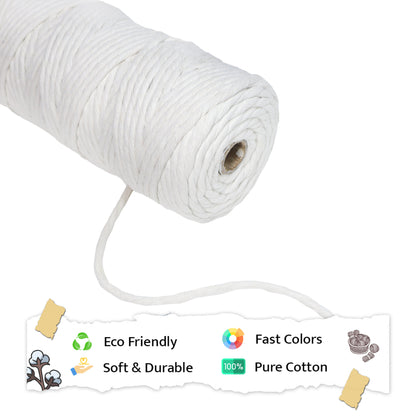 5mm Single Strand | Off White | Approx 100 Metres | 1kg Spool | Cotton | No 04